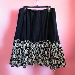 Style & Co Victoriana II Womens Tulle Overlay midi Skirt Black - 1X